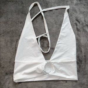 White crop tie top